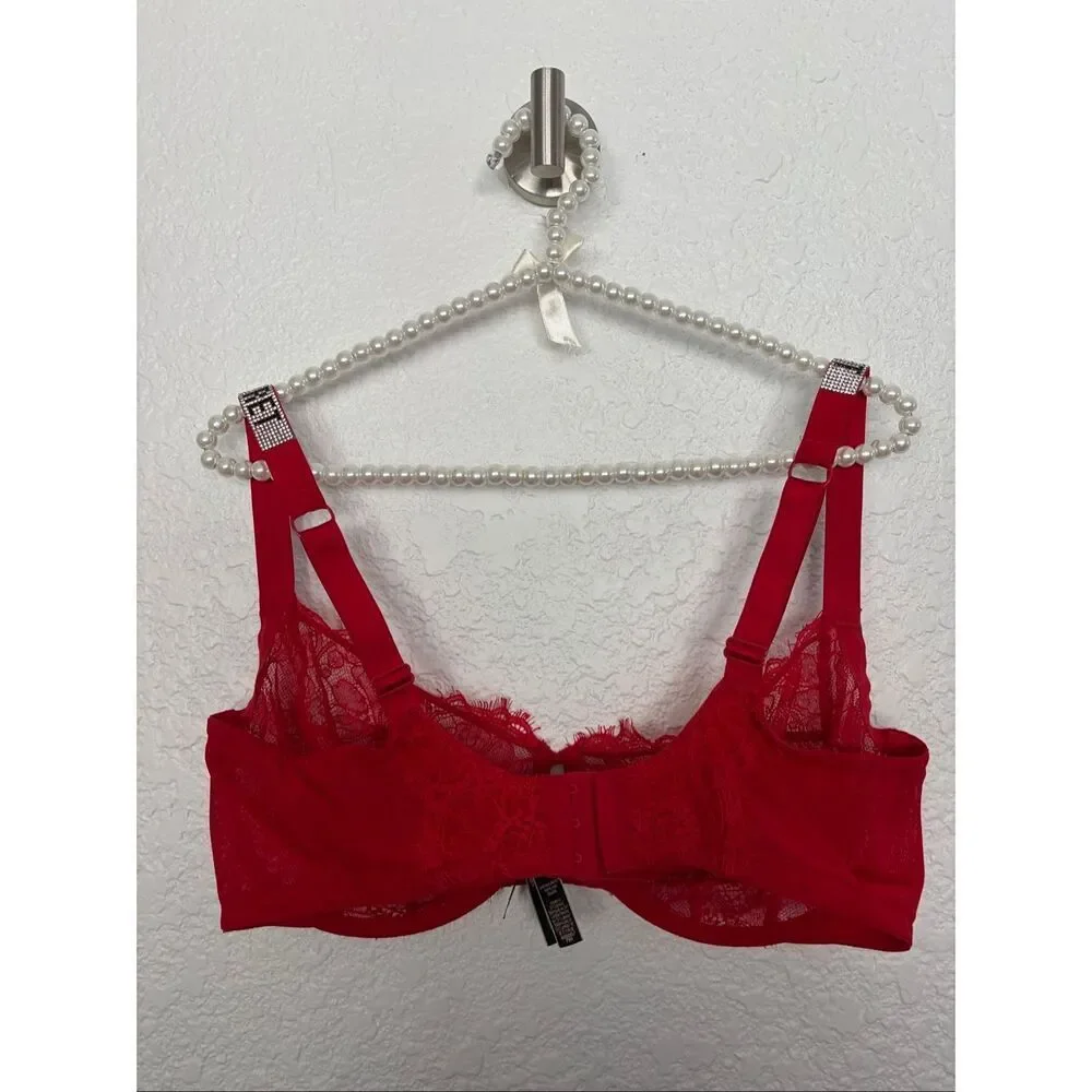 Victoria's Secret The Fabulous Full Cup Shine Strap Bra Lipstick Red Size 40DDD